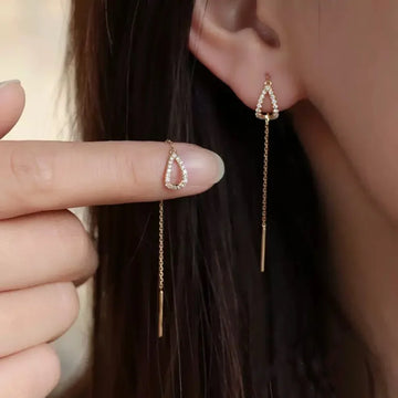 Golden Teardrop Chain Earrings
