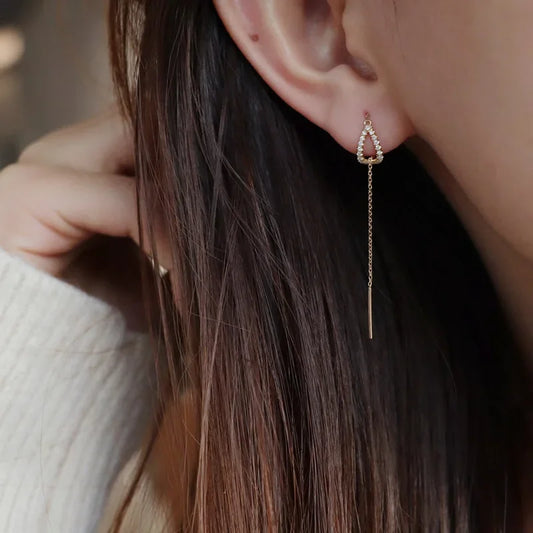 Golden Teardrop Chain Earrings